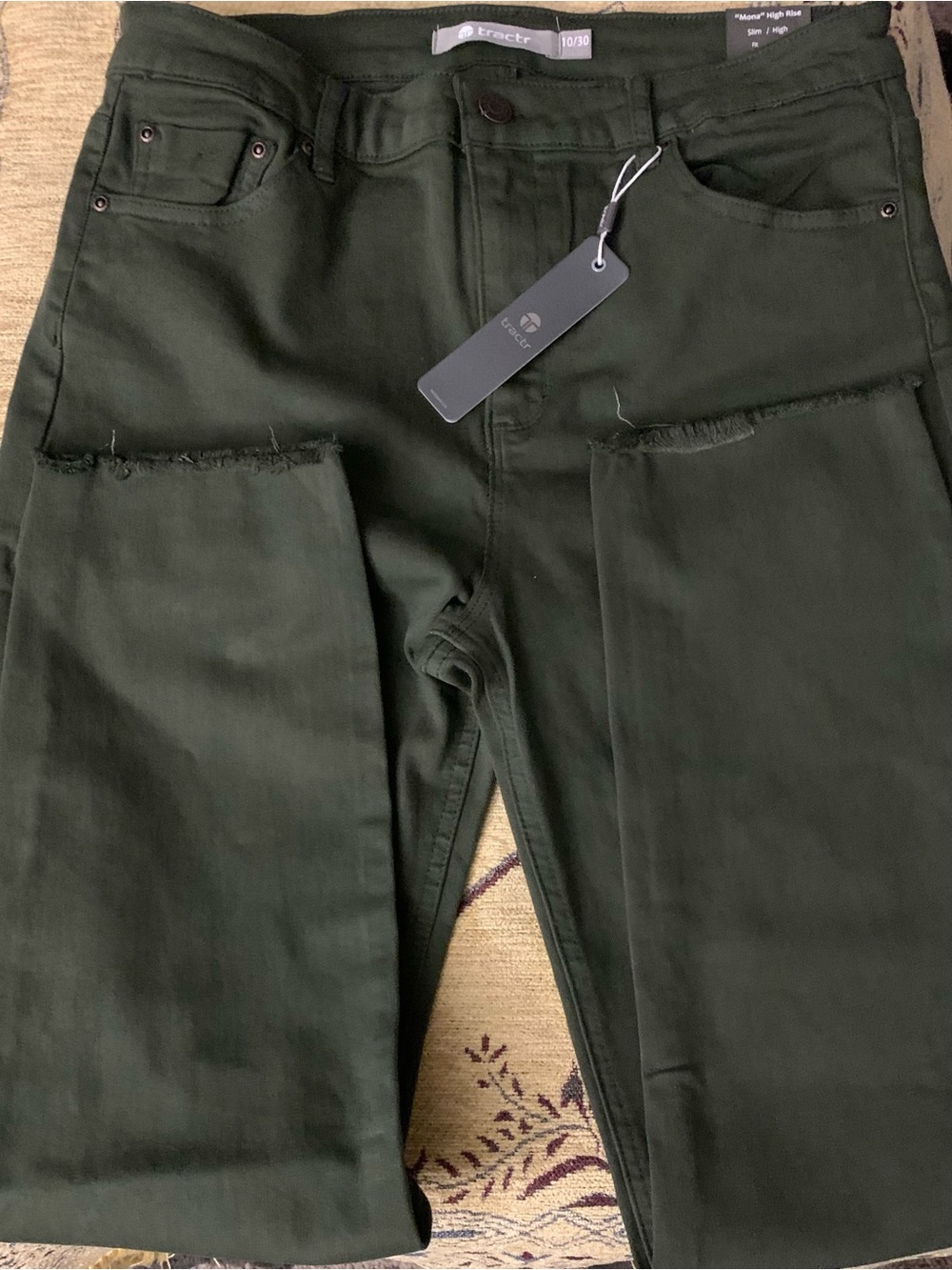 Tractr slim high waisted skinny jeans with Frey edge
